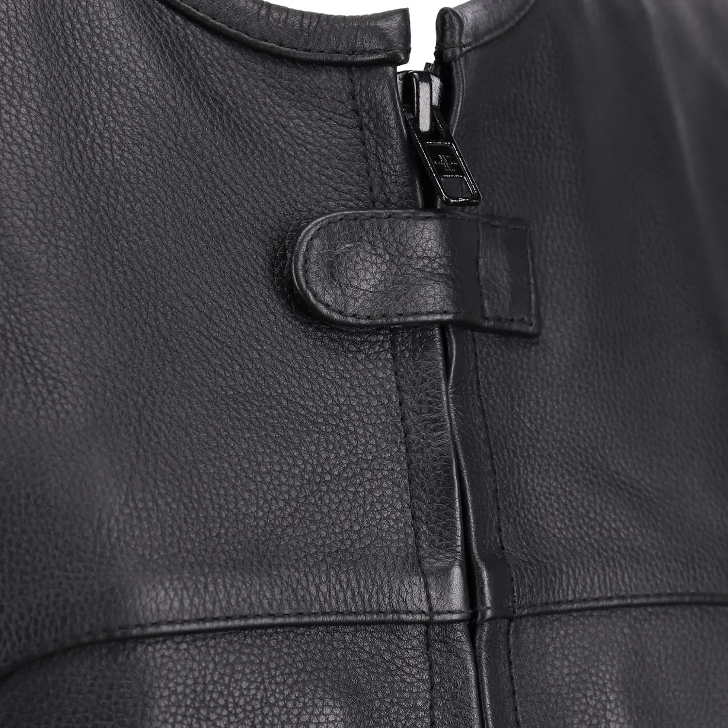 True Element Mens SWAT Team Style Leather Motorcycle Vest with Gun Pockets & Side Size Adjust. (Black,Sizes S-5XL,Tall)