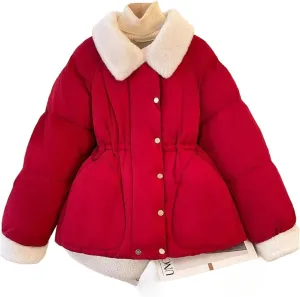 Winter Coat Down Padded Jacket Women Parkas Fur Collar Thick Cotton Coats Casual Female Outerwear