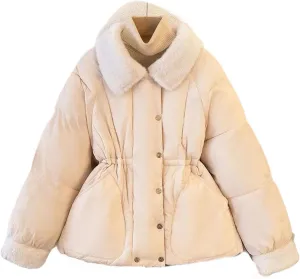 Winter Coat Down Padded Jacket Women Parkas Fur Collar Thick Cotton Coats Casual Female Outerwear