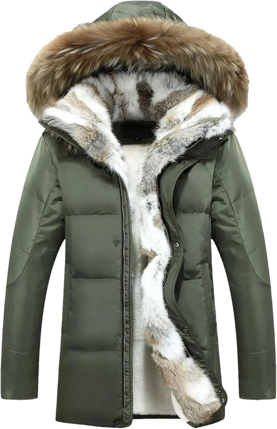 Winter Men's Hooded Parkas Fur Collar Down Jackets Thick Casual Warm Windproof Coats