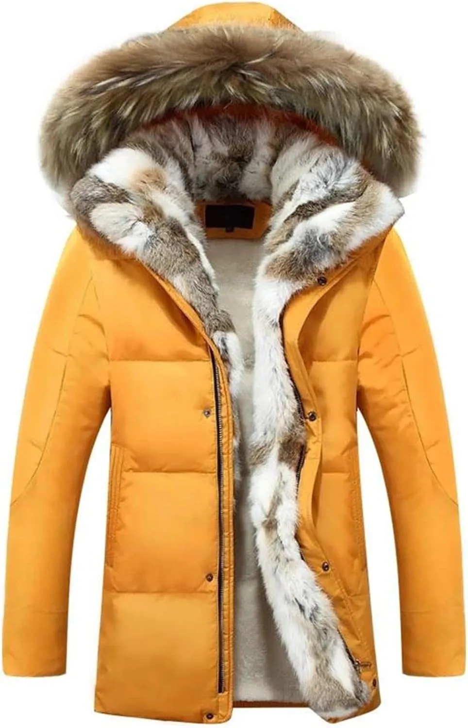 Winter Men's Hooded Parkas Fur Collar Down Jackets Thick Casual Warm Windproof Coats