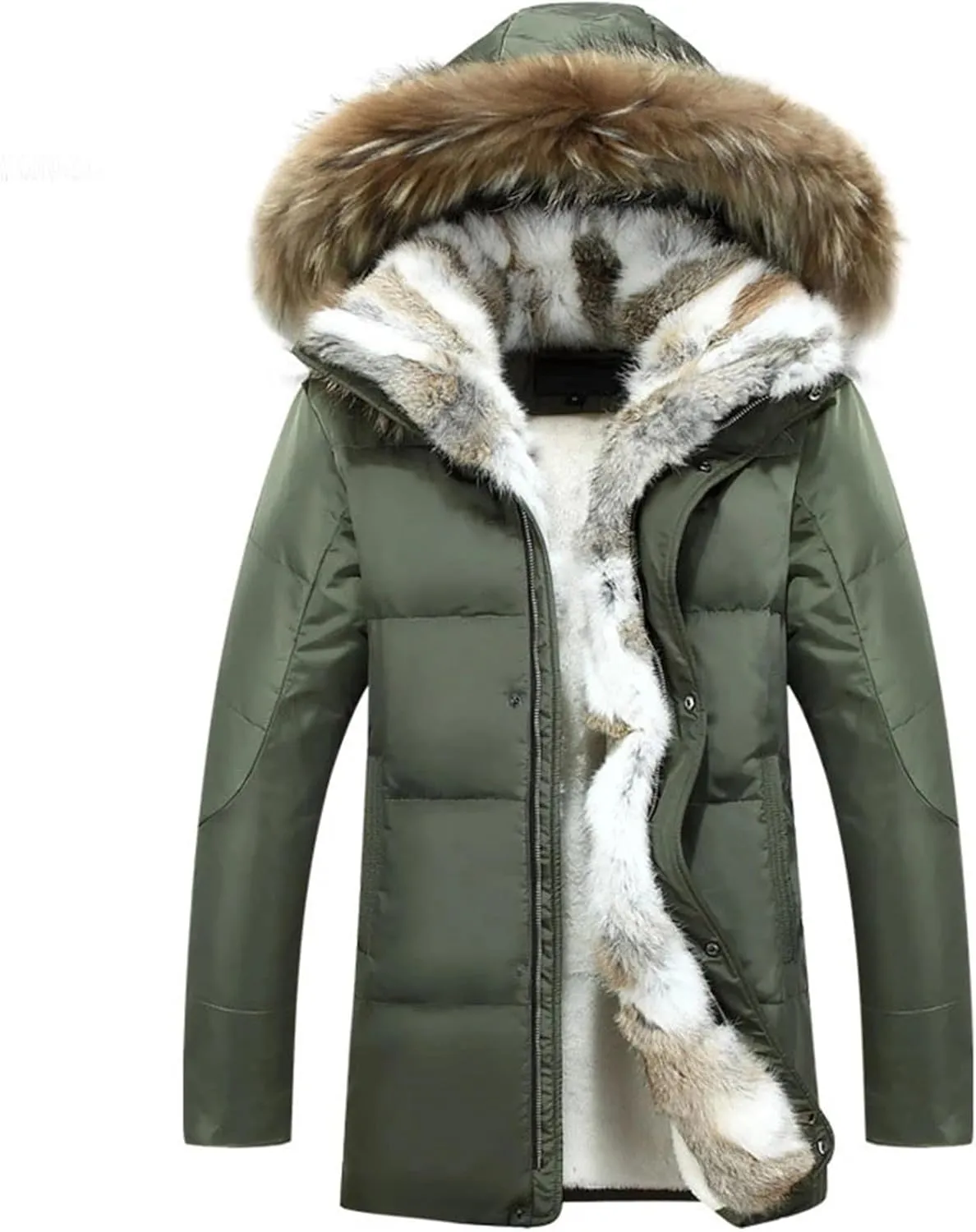 Winter Men's Hooded Parkas Fur Collar Down Jackets Thick Casual Warm Windproof Coats