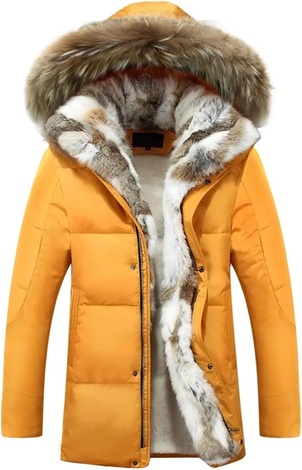 Winter Men's Hooded Parkas Fur Collar Down Jackets Thick Casual Warm Windproof Coats