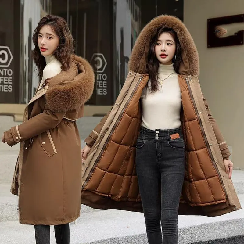 Winter Parkas Women Hooded Jackets Warm Cotton Padded Coat Outerwear Female Windbreaker