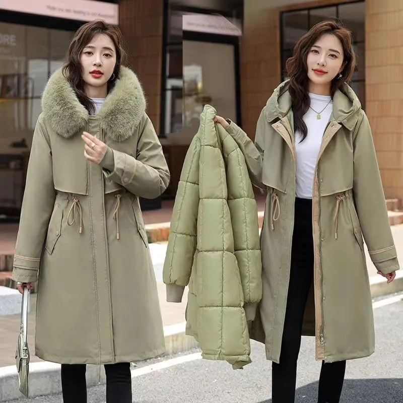 Winter Parkas Women Hooded Jackets Warm Cotton Padded Coat Outerwear Female Windbreaker