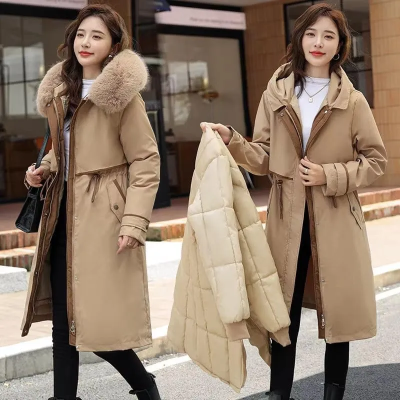 Winter Parkas Women Hooded Jackets Warm Cotton Padded Coat Outerwear Female Windbreaker