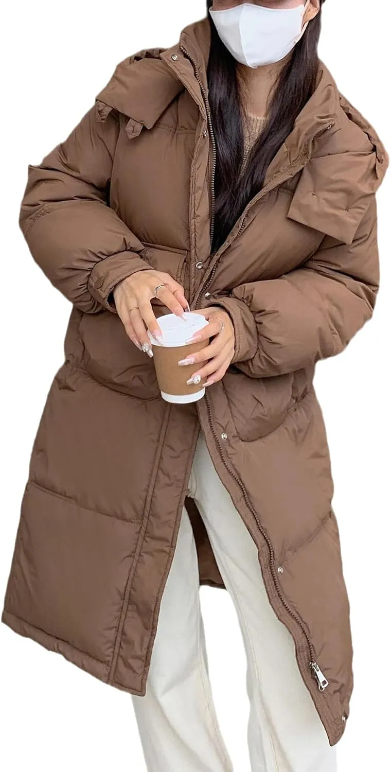 Women Hooded Casual Loose Overcoat Female Thick Down Cotton Padded Puffer Coat Women's Autumn Winter Long Parkas