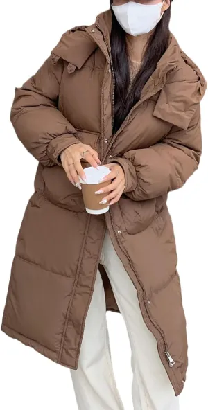 Women Hooded Casual Loose Overcoat Female Thick Down Cotton Padded Puffer Coat Women's Autumn Winter Long Parkas