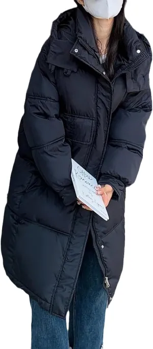 Women Hooded Casual Loose Overcoat Female Thick Down Cotton Padded Puffer Coat Women's Autumn Winter Long Parkas