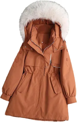 Women Overcoat Thick Cotton Padded Warm Coat Female Plus Size Windbreak Hooded Fur Collar Parkas Mujer Winter Jacket
