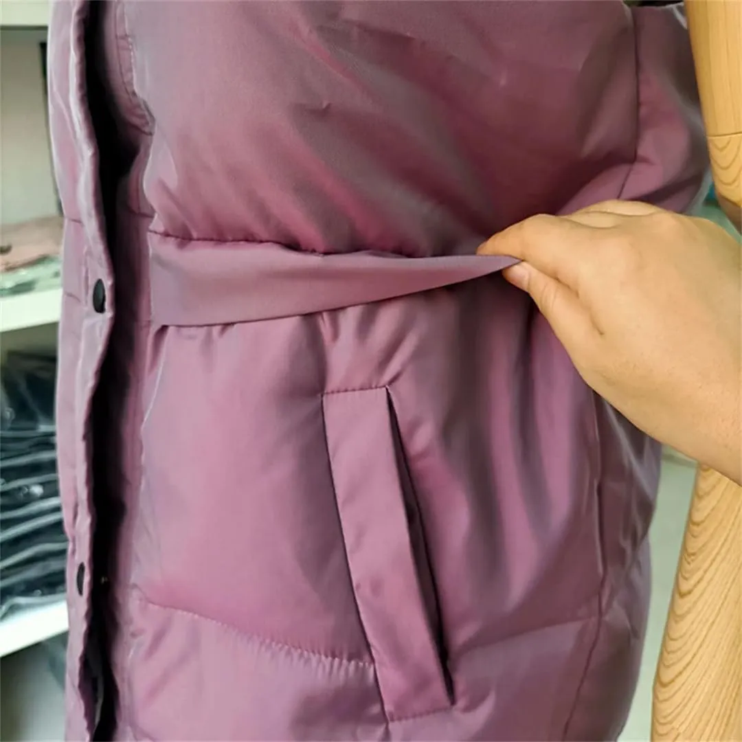 Women Sleeveless Vest Winter Warm Down Cotton Padded Jacket Mandarin Collar Sleeveless Waistcoat