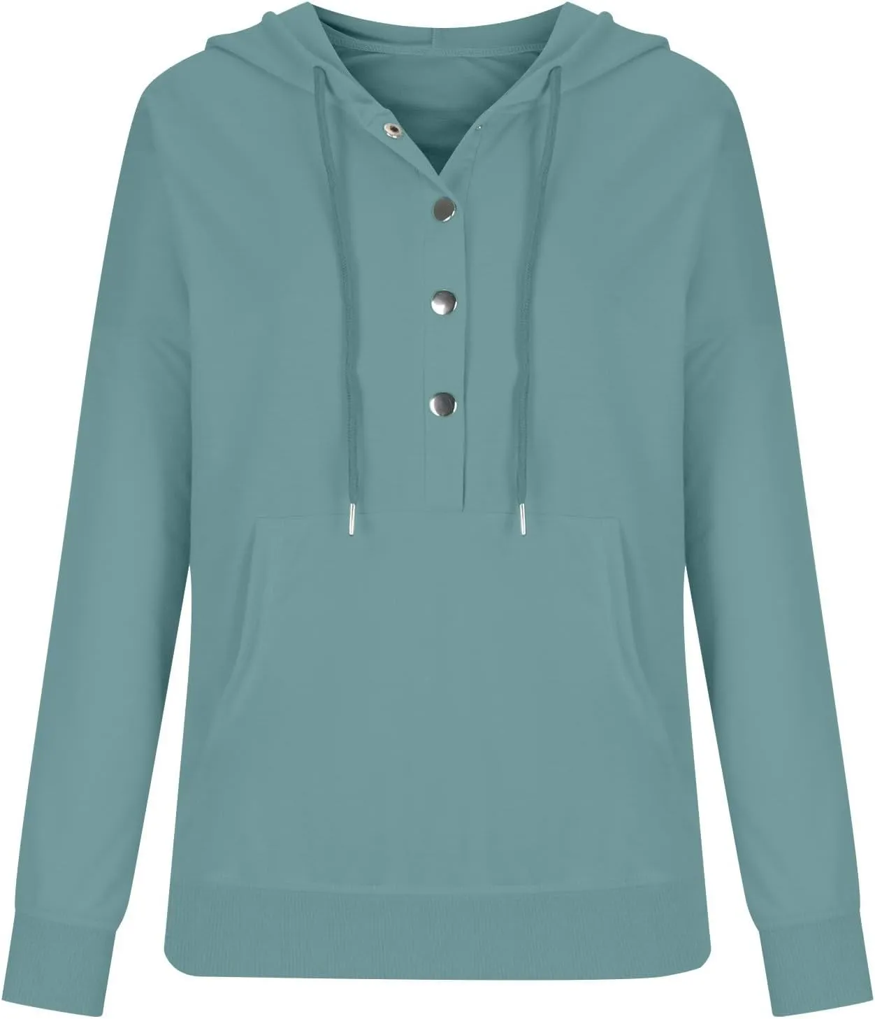 Women's Fashion Hoodies Casual Long Sleeve Button Sweatshirts with Hood Comfy Fall Oversized Clothes Winter Outfits