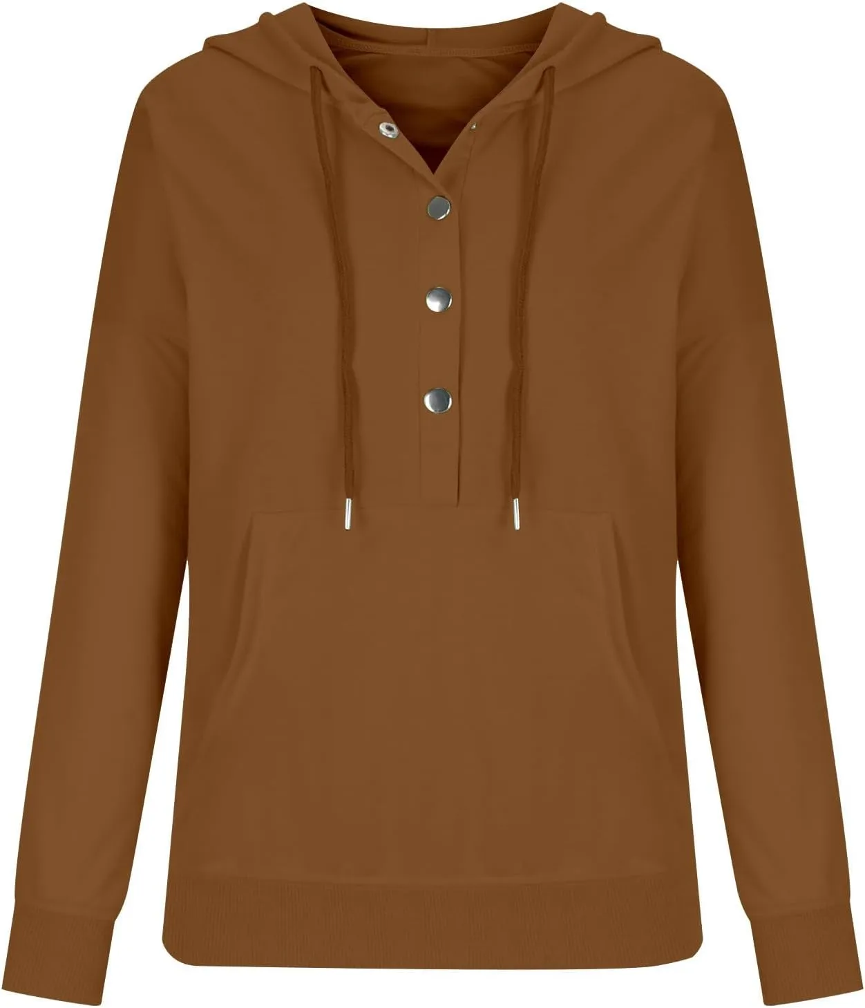 Women's Fashion Hoodies Casual Long Sleeve Button Sweatshirts with Hood Comfy Fall Oversized Clothes Winter Outfits