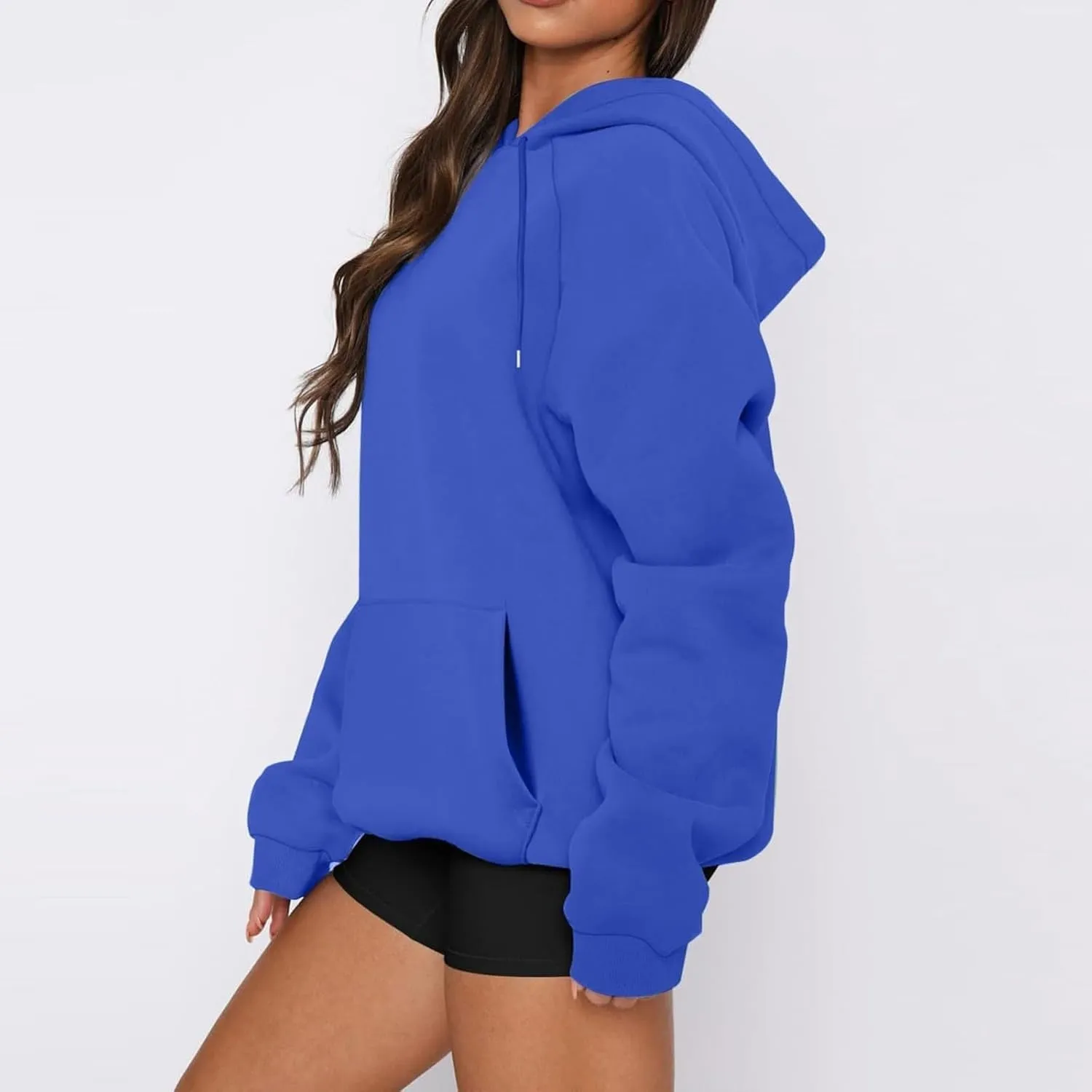 Womens Fleece Hooded Pullover Tops Sweaters Oversized Hoodies Sweatshirts Casual Comfy Fall Fashion Outfits Clothes
