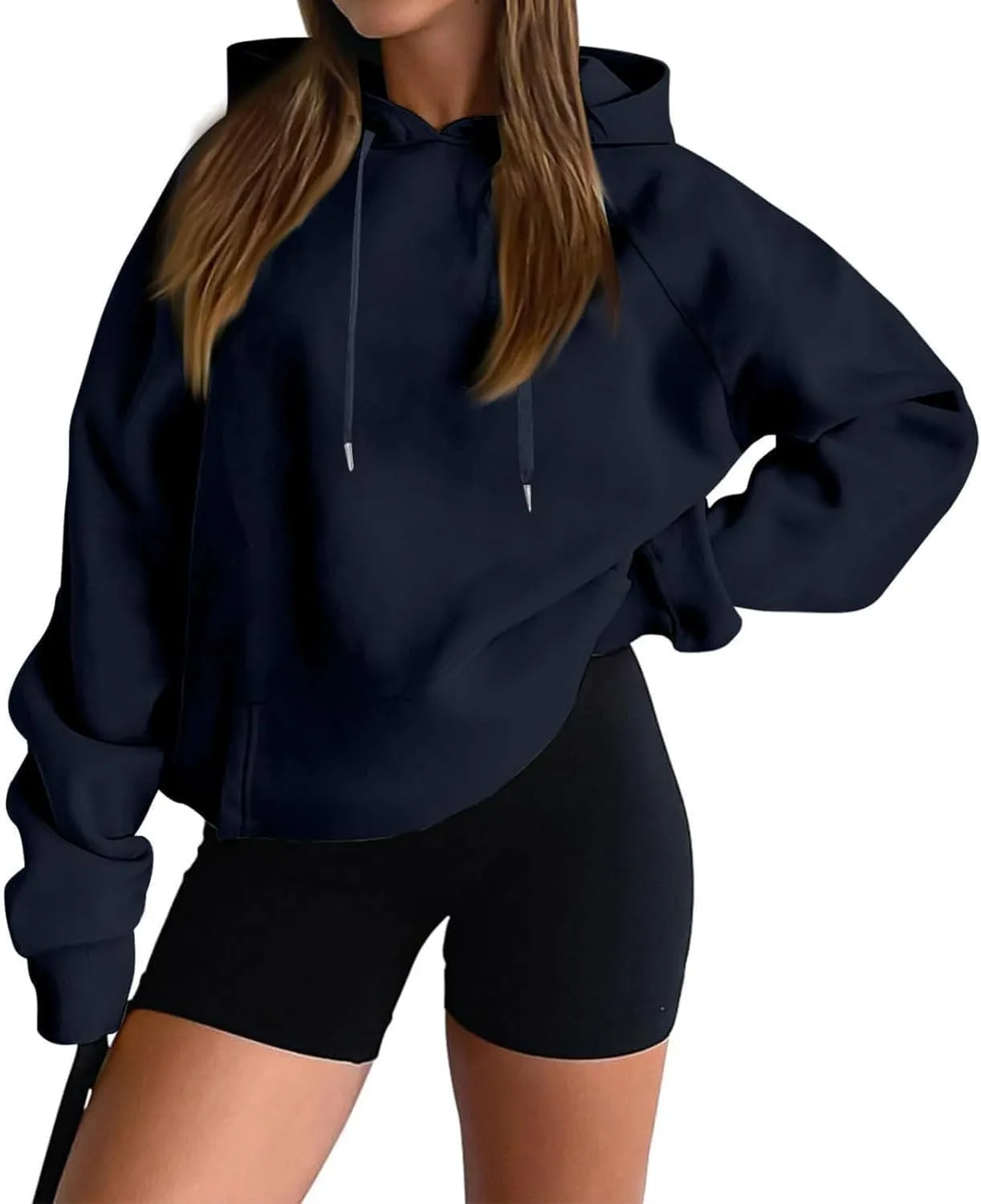Womens Fleece Hooded Pullover Tops Sweaters Oversized Hoodies Sweatshirts Casual Comfy Fall Fashion Outfits Clothes