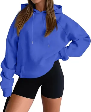 Womens Fleece Hooded Pullover Tops Sweaters Oversized Hoodies Sweatshirts Casual Comfy Fall Fashion Outfits Clothes