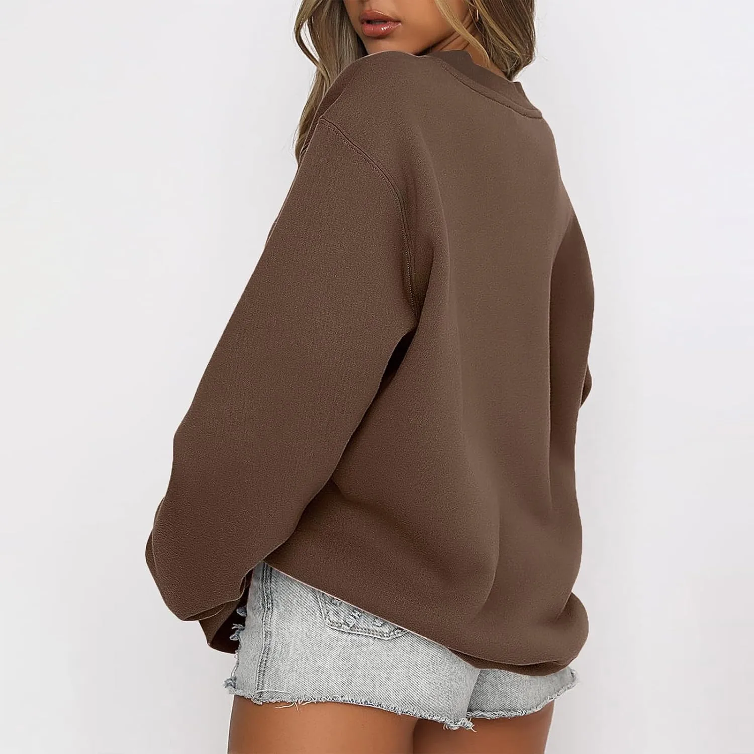 Womens Oversized Sweatshirt Long Sleeve Crewneck Sweatshirts 2023 Fall Fashion Clothes Casual Comfy Pullover Tops