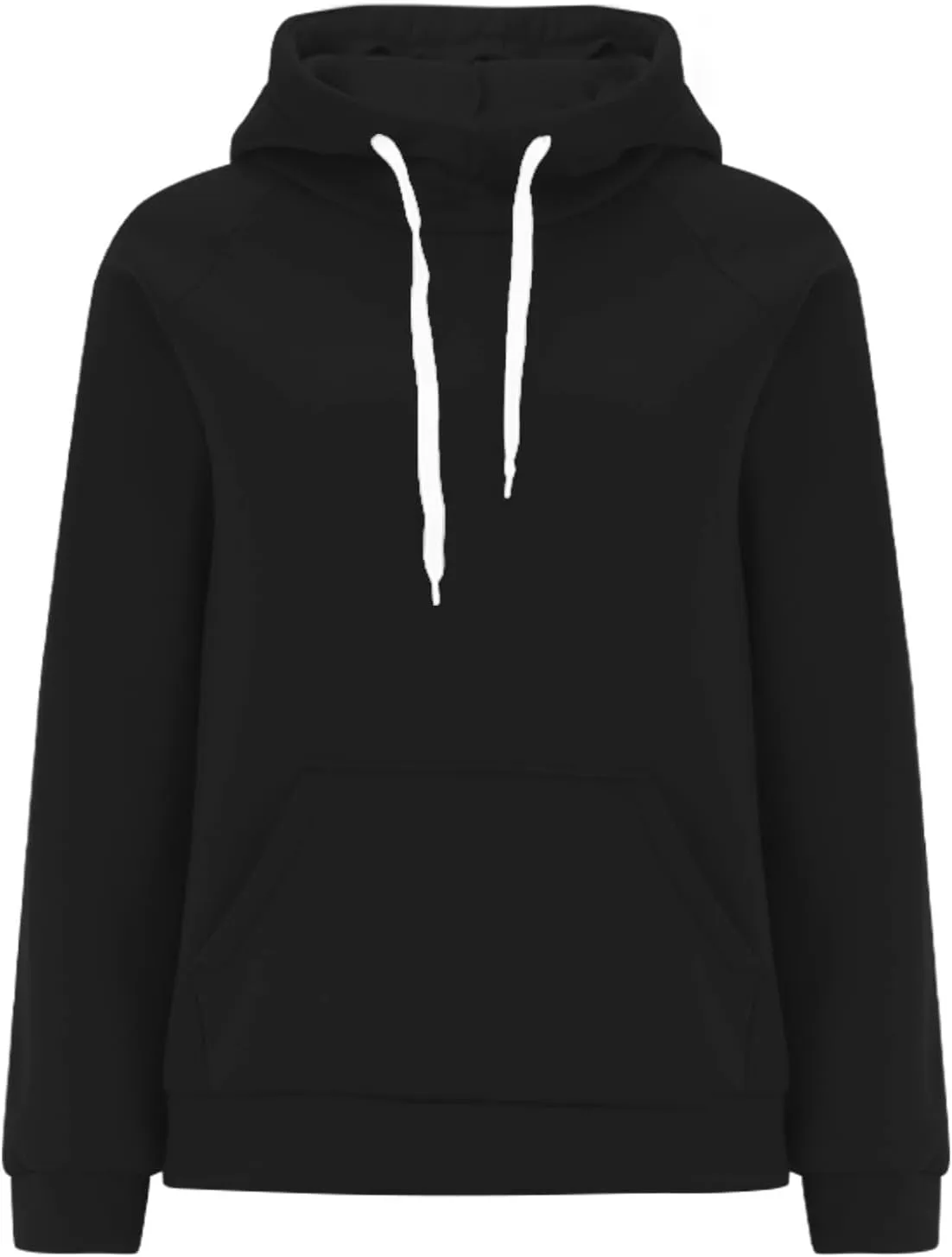 Womens Plain Winter Hoodies Oversized Casual Sweatshirt with Pocket Long Sleeve Hooded Sweater Basic Comfy Pullover