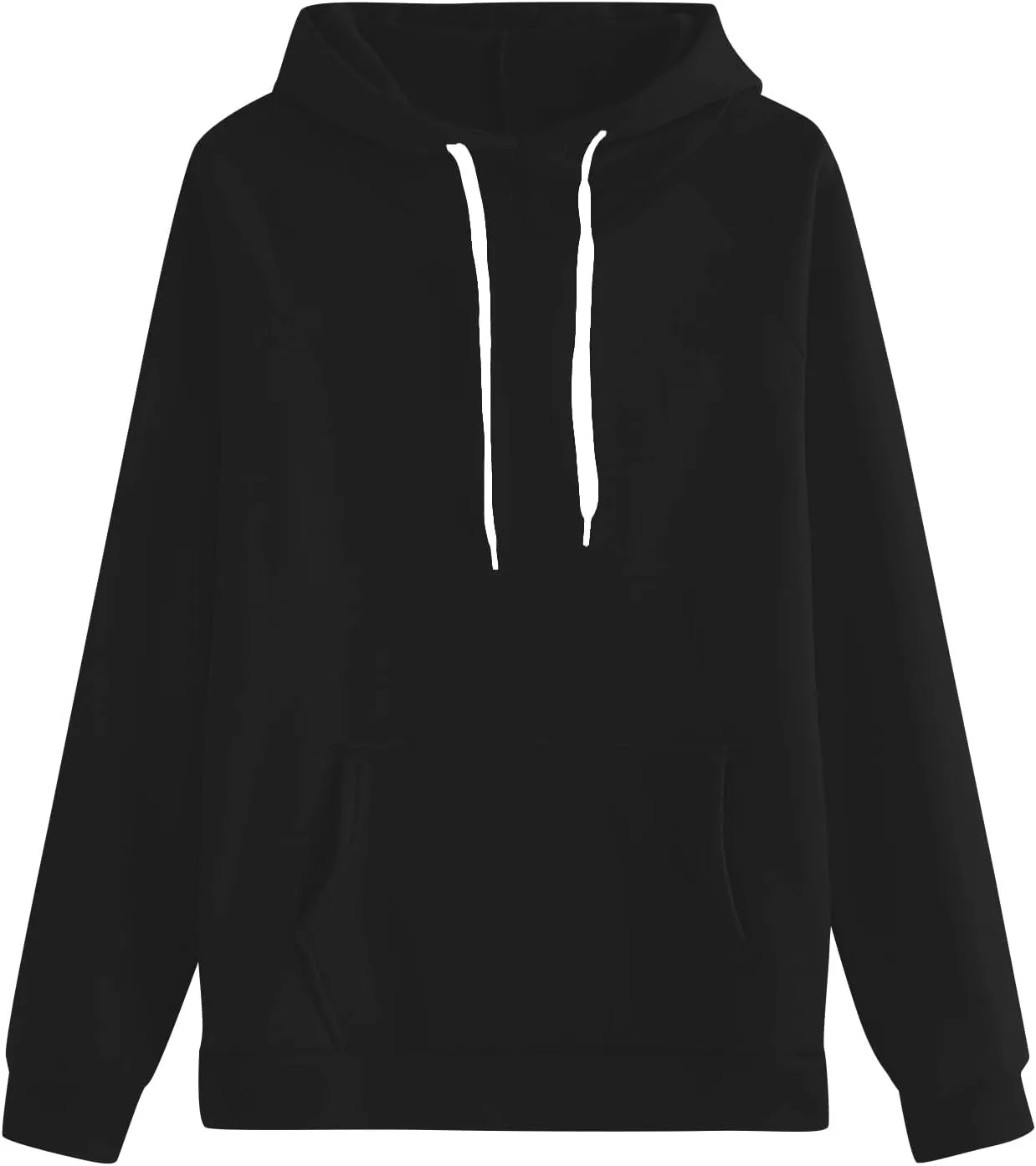 Womens Plain Winter Hoodies Oversized Casual Sweatshirt with Pocket Long Sleeve Hooded Sweater Basic Comfy Pullover