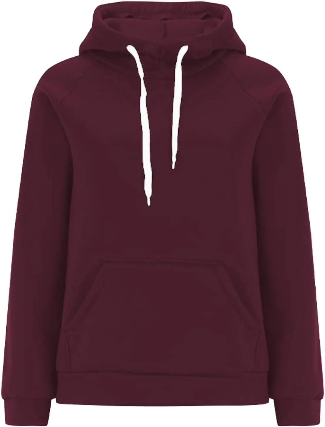 Womens Plain Winter Hoodies Oversized Casual Sweatshirt with Pocket Long Sleeve Hooded Sweater Basic Comfy Pullover