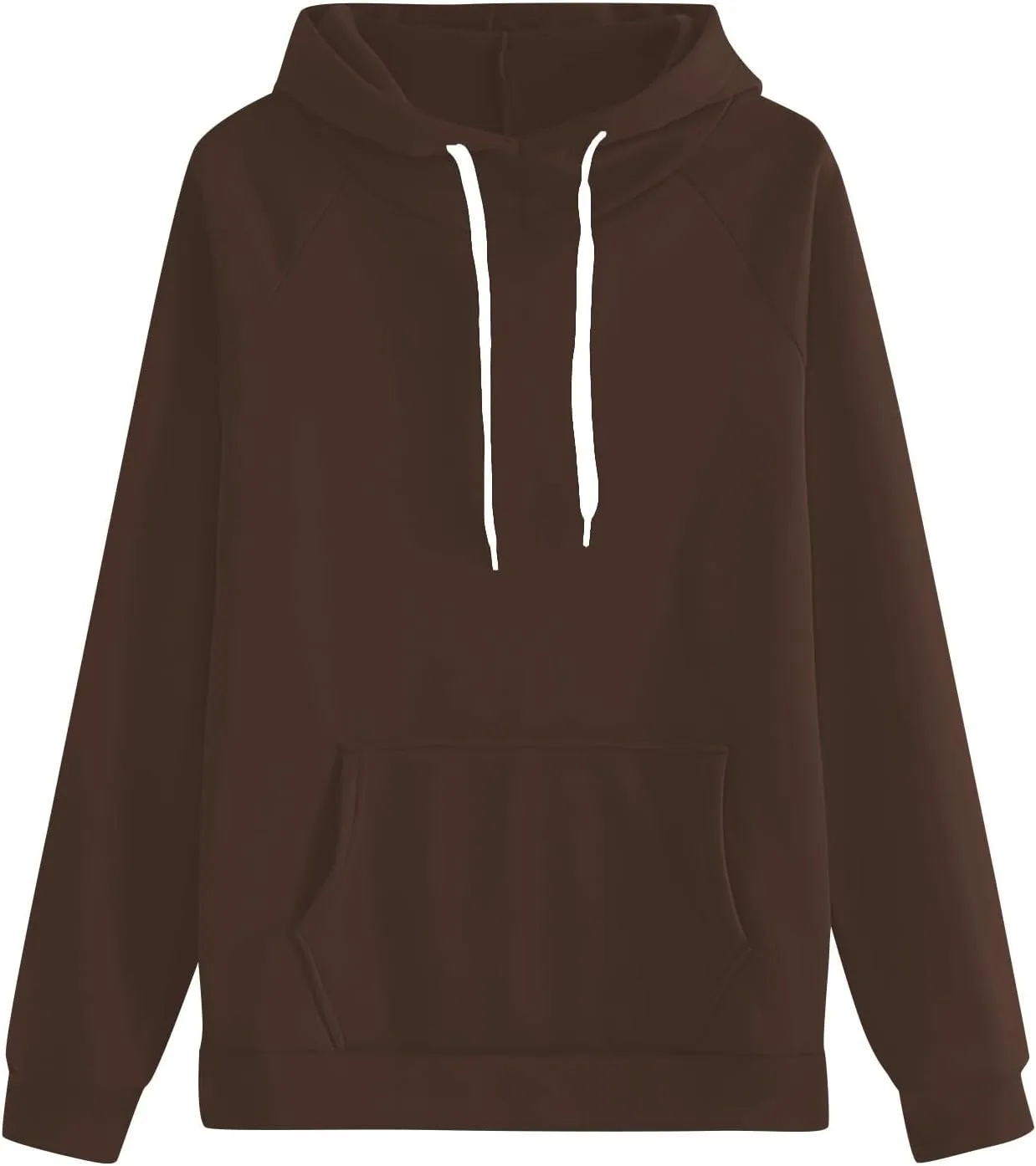 Womens Plain Winter Hoodies Oversized Casual Sweatshirt with Pocket Long Sleeve Hooded Sweater Basic Comfy Pullover