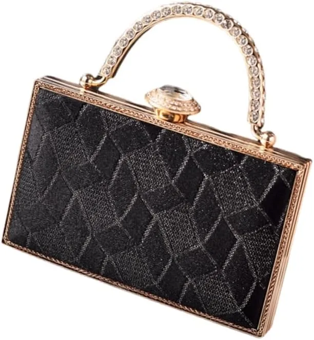 Women's Rhinestones Evening Clutch Bag with Chain Shoulder Crosbody Purse for Fashion Looks and Social Gatherings