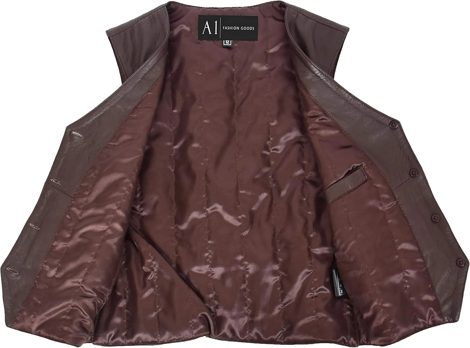Womens Soft Leather Waistcoat Slim Fit Sleeveless Jacket Classic Casual Gilet Katy Brown