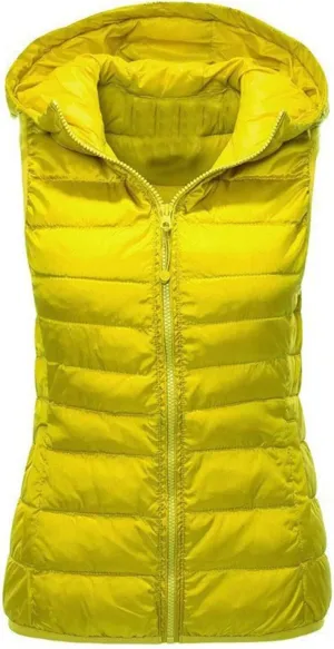 Women's Winter Down Vest Lightweight Packable Puffer Vest Warm Down Jackets Plus Size Fashion Waistcoat with Hood