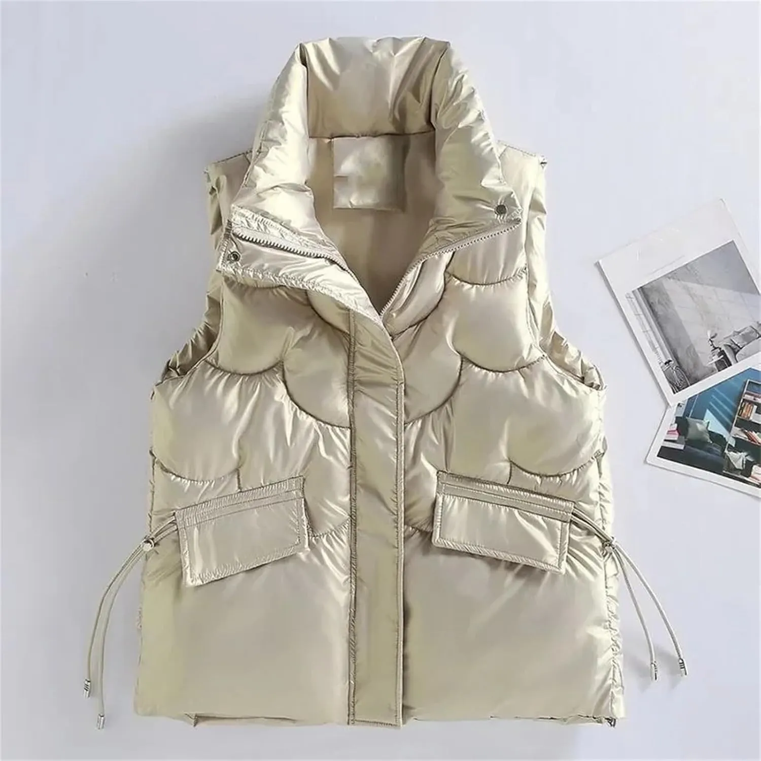 Women's Winter Vests - Cotton Padded Sleeveless Waistcoat Student Short Jacket