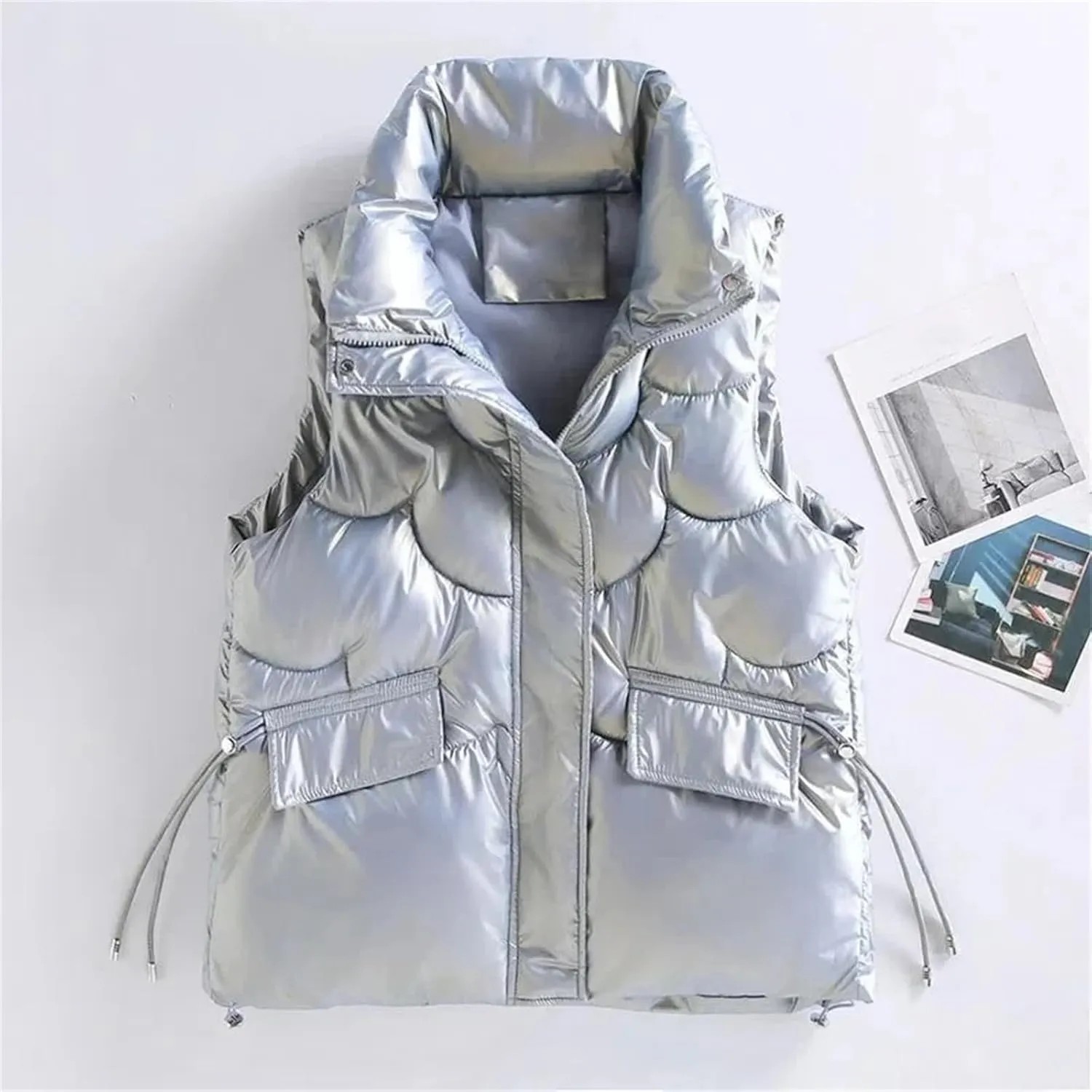 Women's Winter Vests - Cotton Padded Sleeveless Waistcoat Student Short Jacket