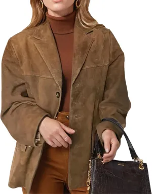 Y2k Suede Jacket Women Suede Jacket Brown Faux Leather Jacket Women Fall Fashion Old Money Outfit