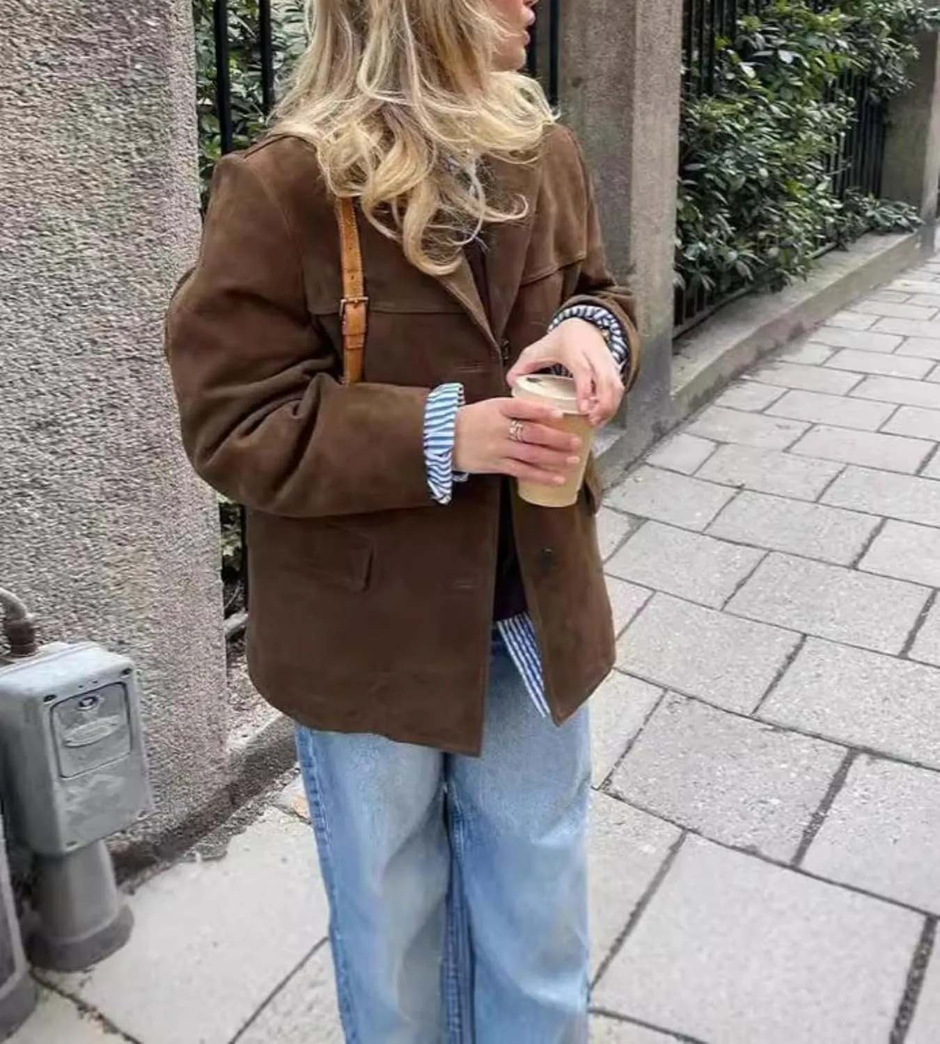Y2k Suede Jacket Women Suede Jacket Brown Faux Leather Jacket Women Fall Fashion Old Money Outfit